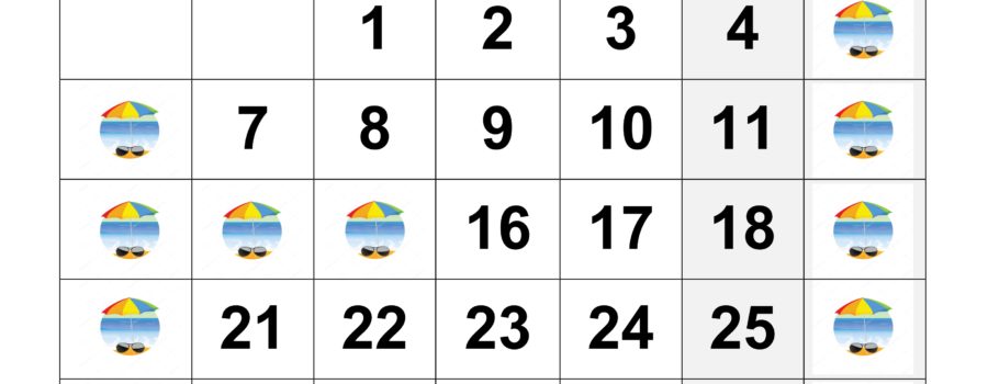 HORAIRES D’ÉTÉ
